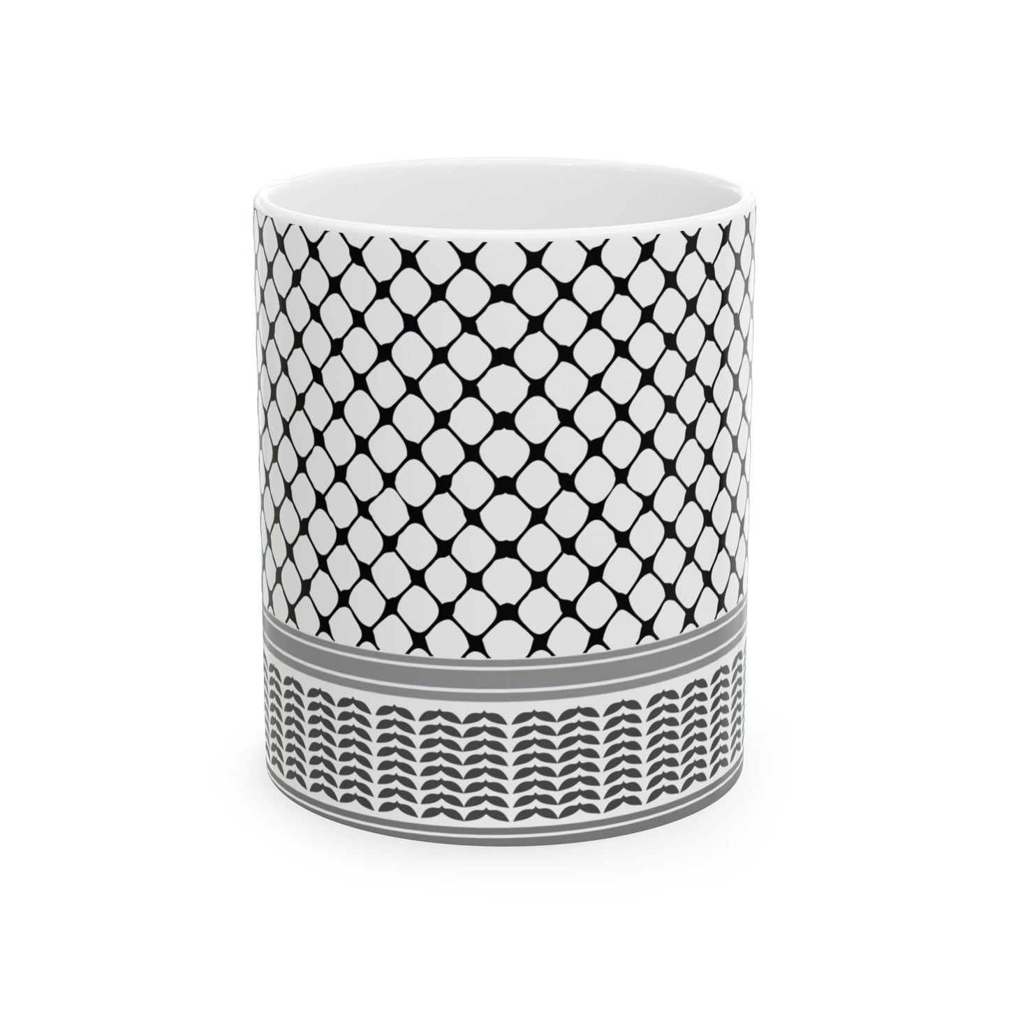 Keffiyeh Design Ceramic Mug - 11oz & 15oz - Stylish Coffee Cup for Home or Office