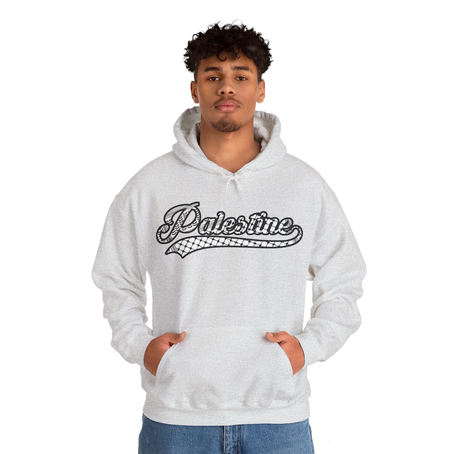 Palestine Keffiyeh Script Hoodie - Unisex Heavy Blend™ Sweatshirt