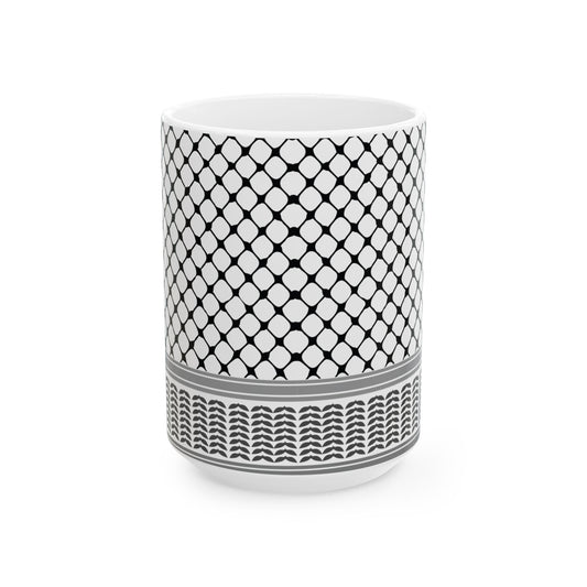 Keffiyeh Design Ceramic Mug - 11oz & 15oz - Stylish Coffee Cup for Home or Office