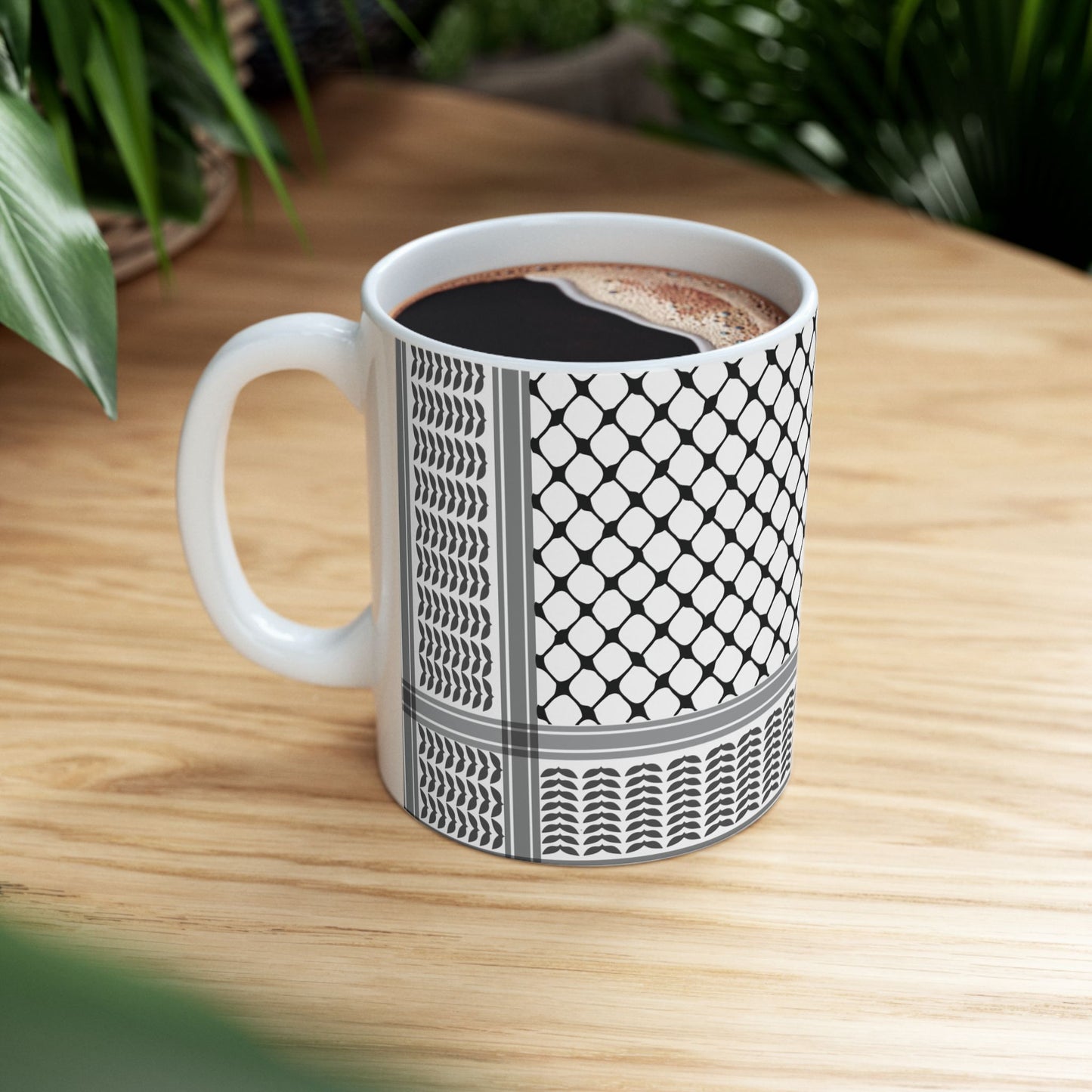 Keffiyeh Design Ceramic Mug - 11oz & 15oz - Stylish Coffee Cup for Home or Office