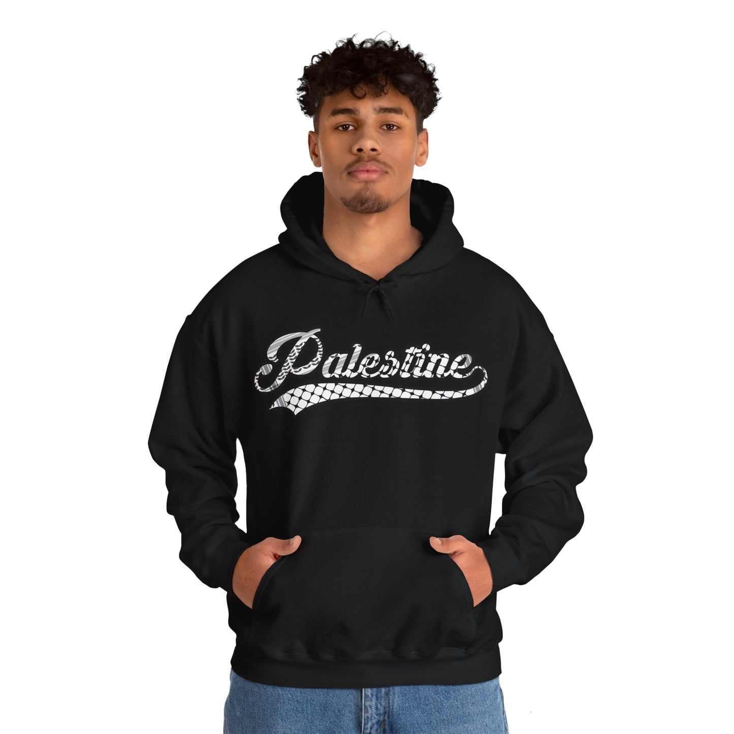 Palestine Keffiyeh Script Hoodie - Unisex Heavy Blend™ Sweatshirt