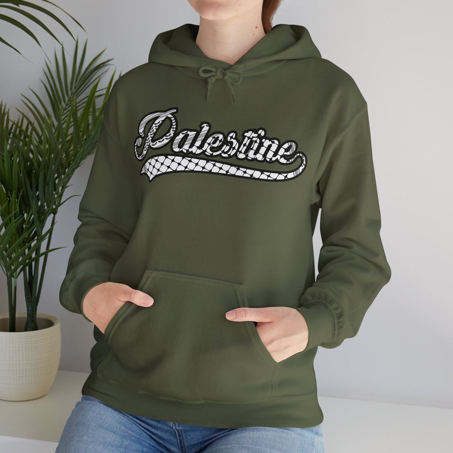 Palestine Keffiyeh Script Hoodie - Unisex Heavy Blend™ Sweatshirt