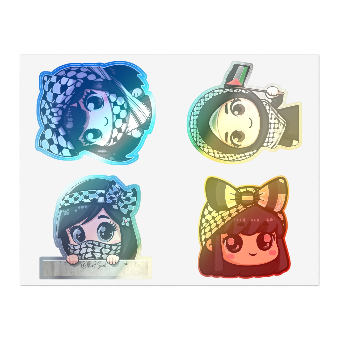 Keffiyeh Kids Stickers- Girls Pack - Palestine-Inspired Designs