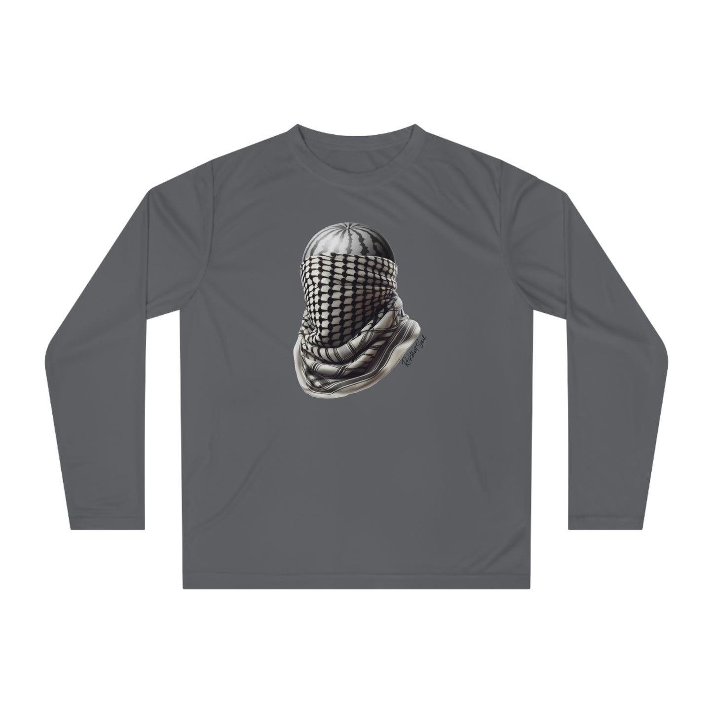 Watermelon Keffiyeh White or Graphite Unisex Performance Long Sleeve Shirt