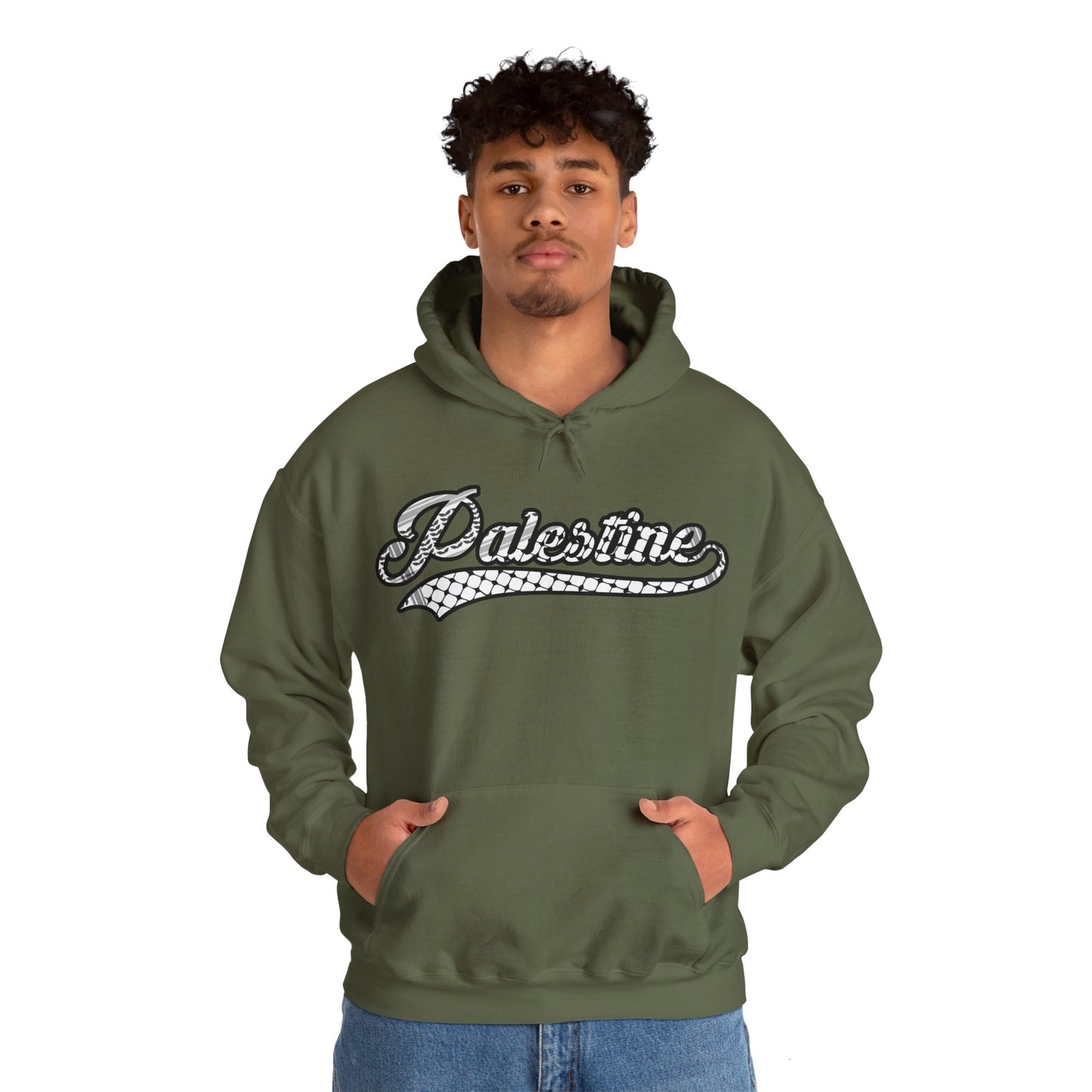 Palestine Keffiyeh Script Hoodie - Unisex Heavy Blend™ Sweatshirt