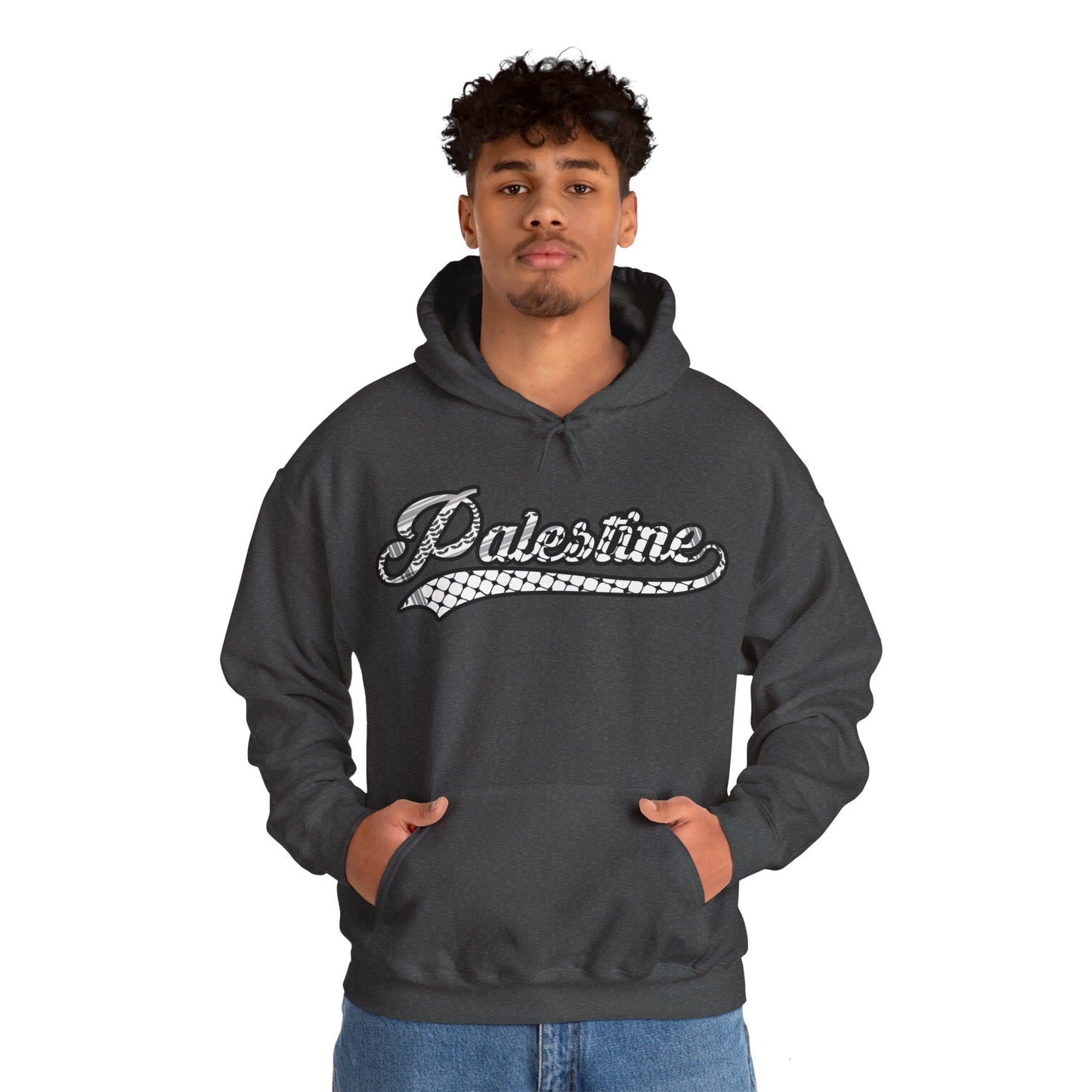 Palestine Keffiyeh Script Hoodie - Unisex Heavy Blend™ Sweatshirt