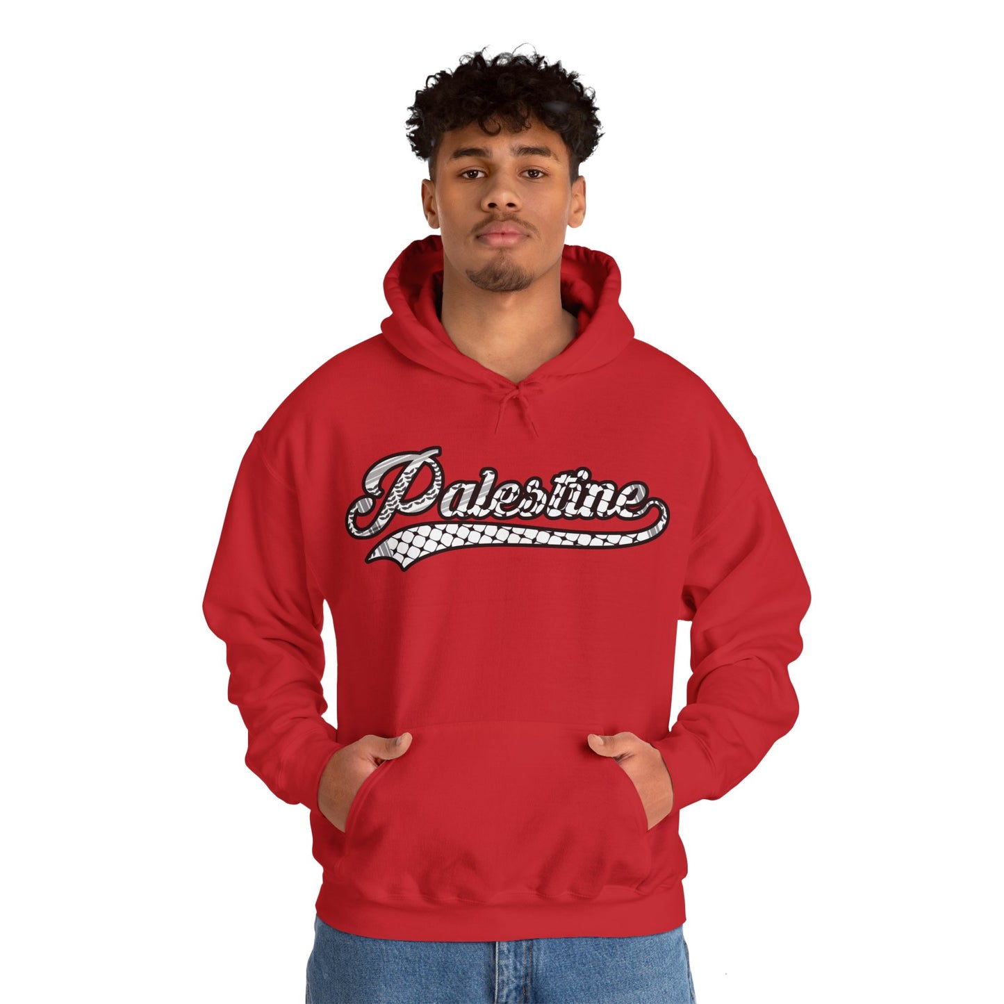 Palestine Keffiyeh Script Hoodie - Unisex Heavy Blend™ Sweatshirt