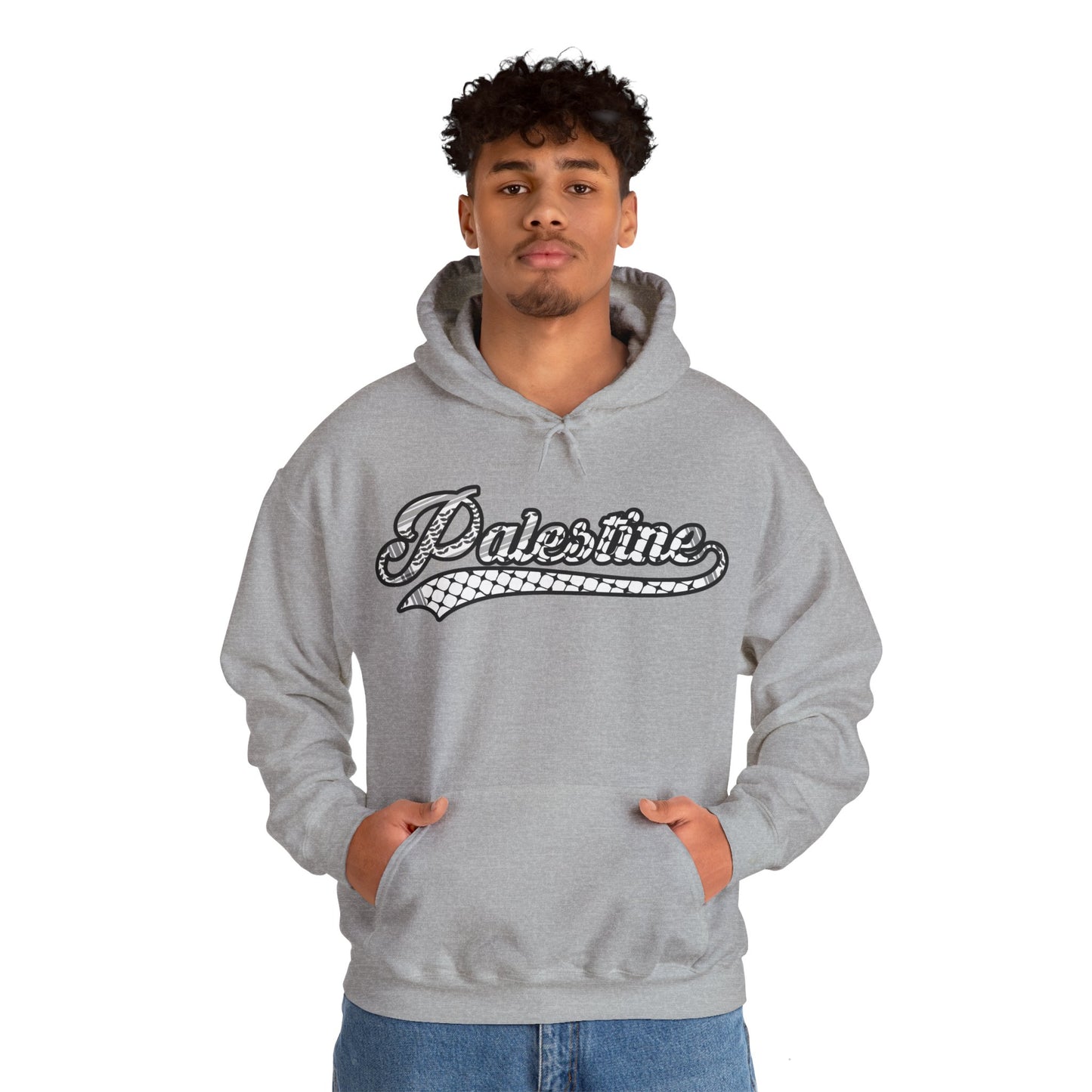 Palestine Keffiyeh Script Hoodie - Unisex Heavy Blend™ Sweatshirt