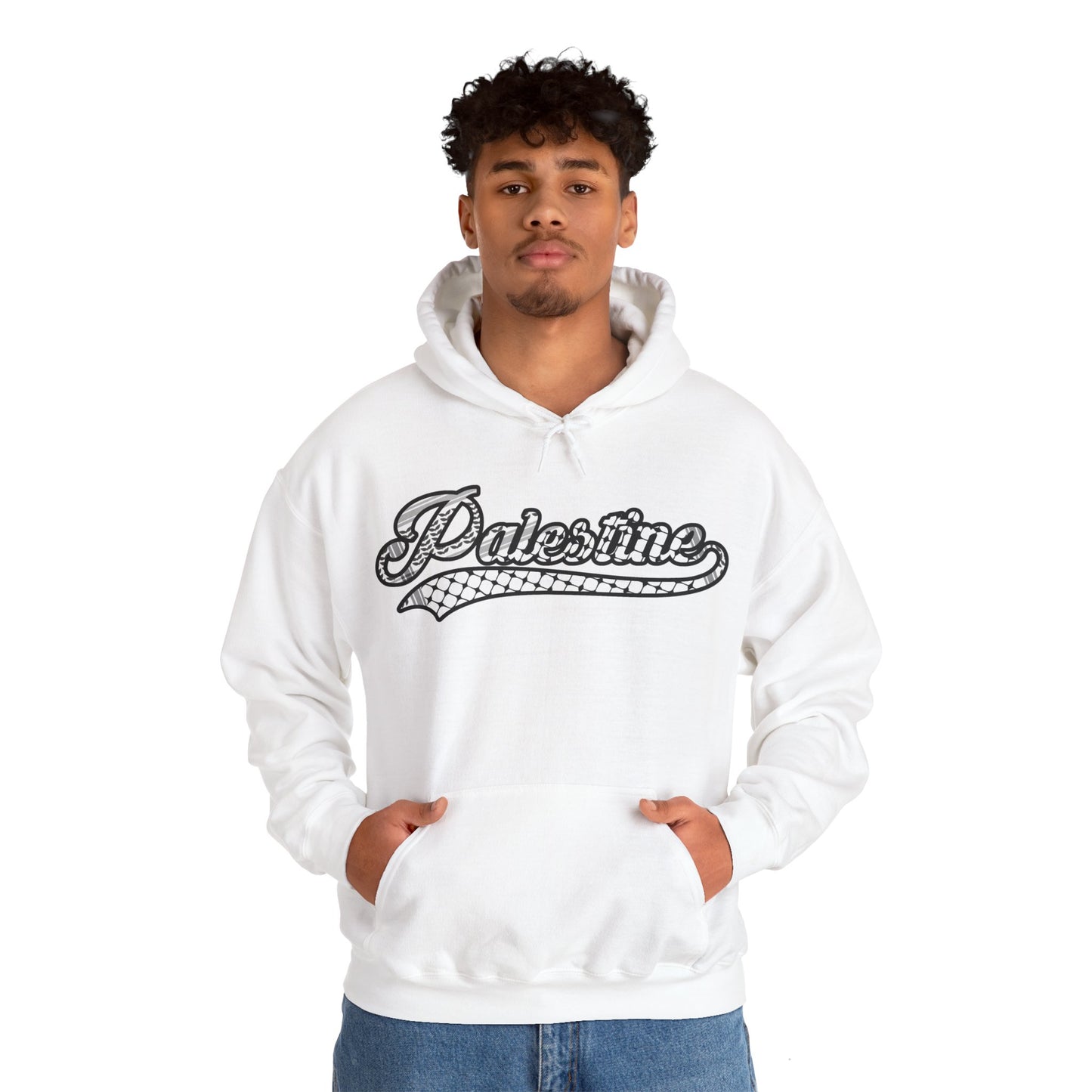 Palestine Keffiyeh Script Hoodie - Unisex Heavy Blend™ Sweatshirt