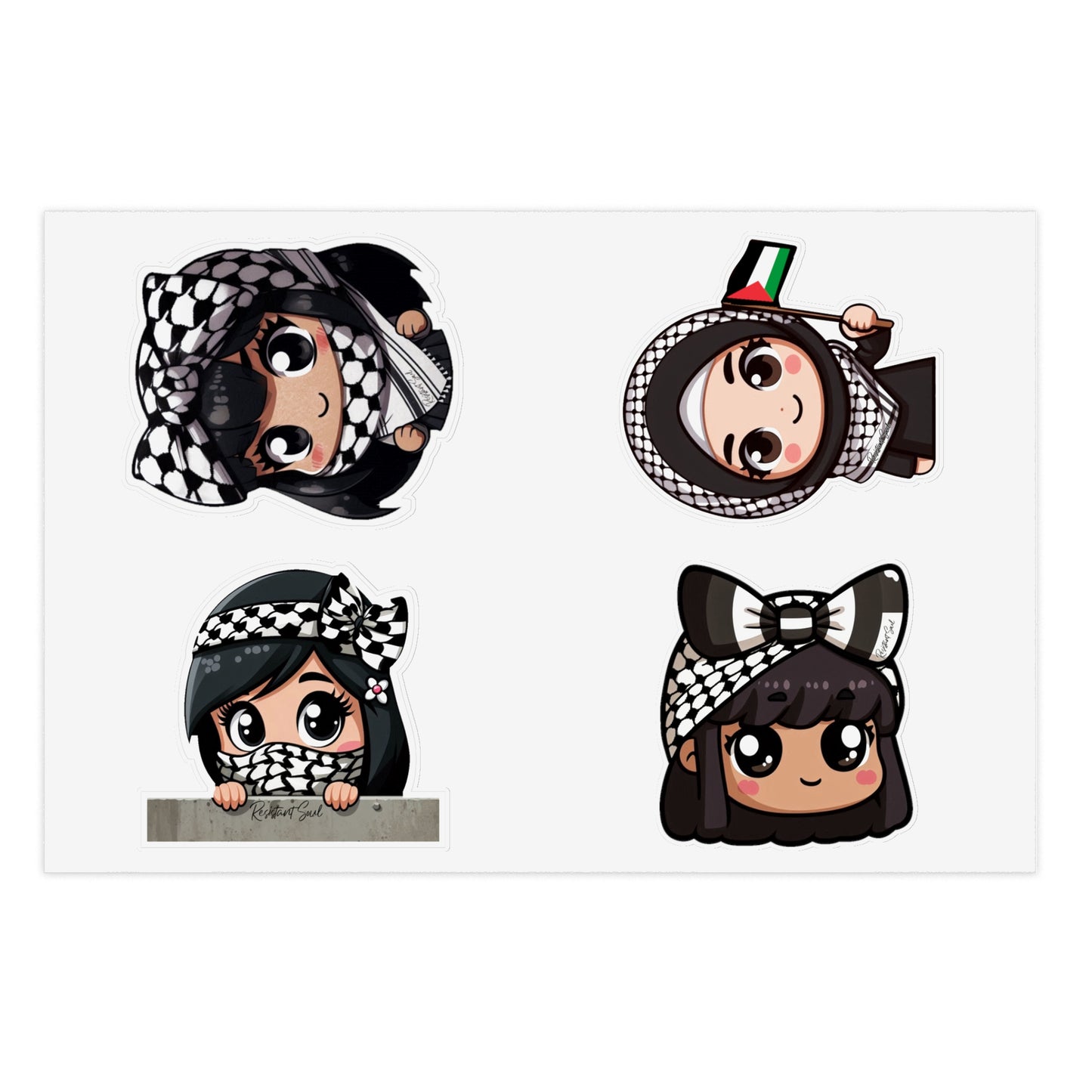 Keffiyeh Kids Stickers- Girls Pack - Palestine-Inspired Designs