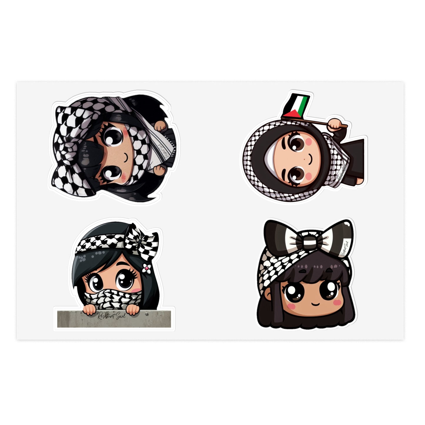 Keffiyeh Kids Stickers- Girls Pack - Palestine-Inspired Designs