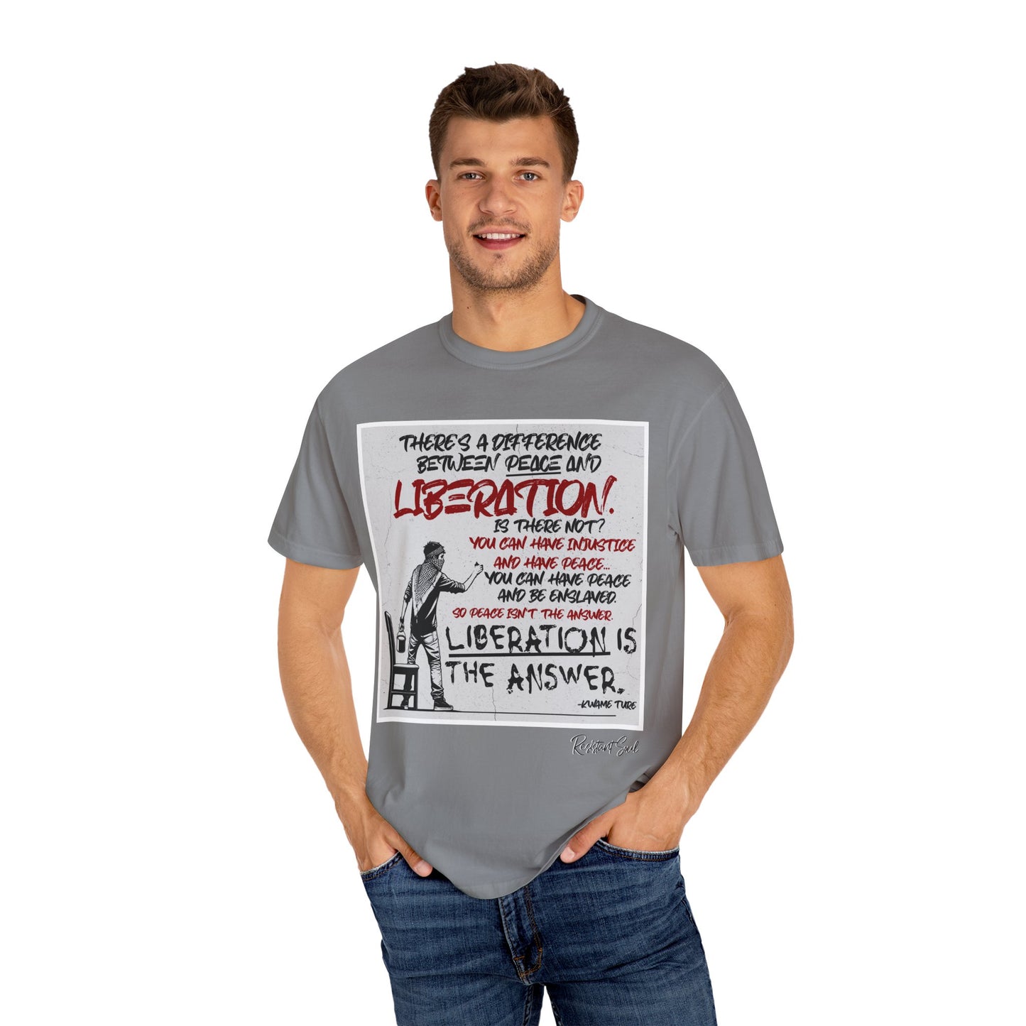 Liberation - Kwame Ture - Unisex Garment-Dyed T-Shirt