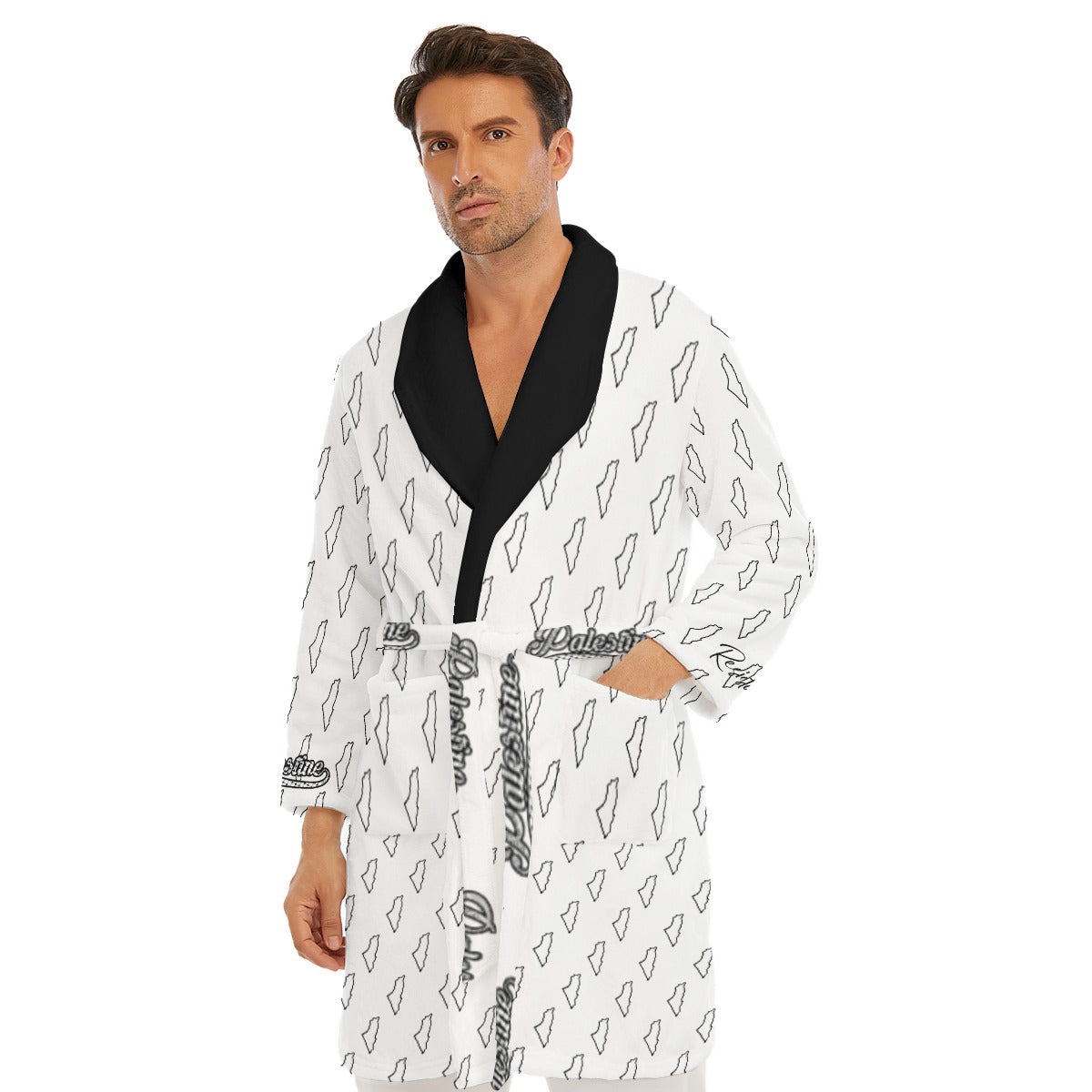 Palestine All-Over Print Men's Fleece Robe