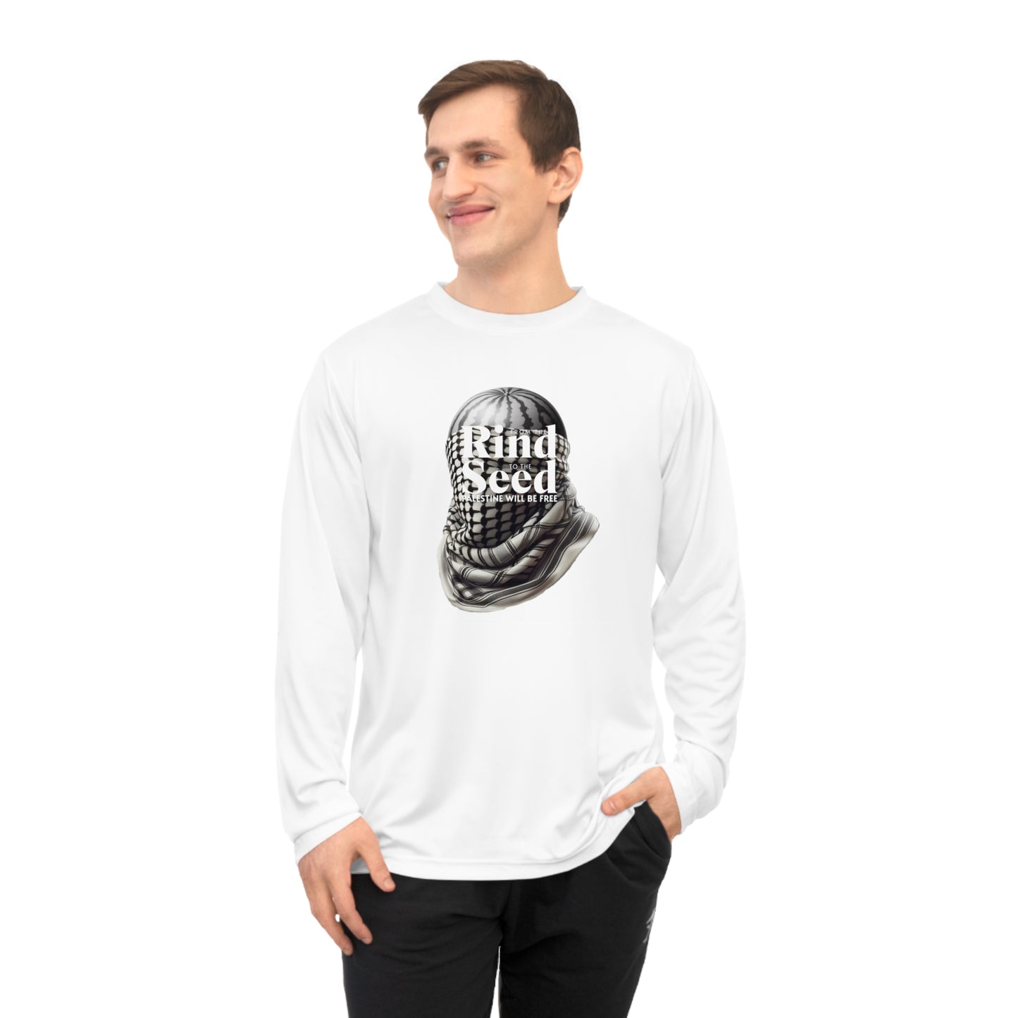 Watermelon Keffiyeh From the Rind to the Seed - Unisex Performance Long Sleeve Shirt