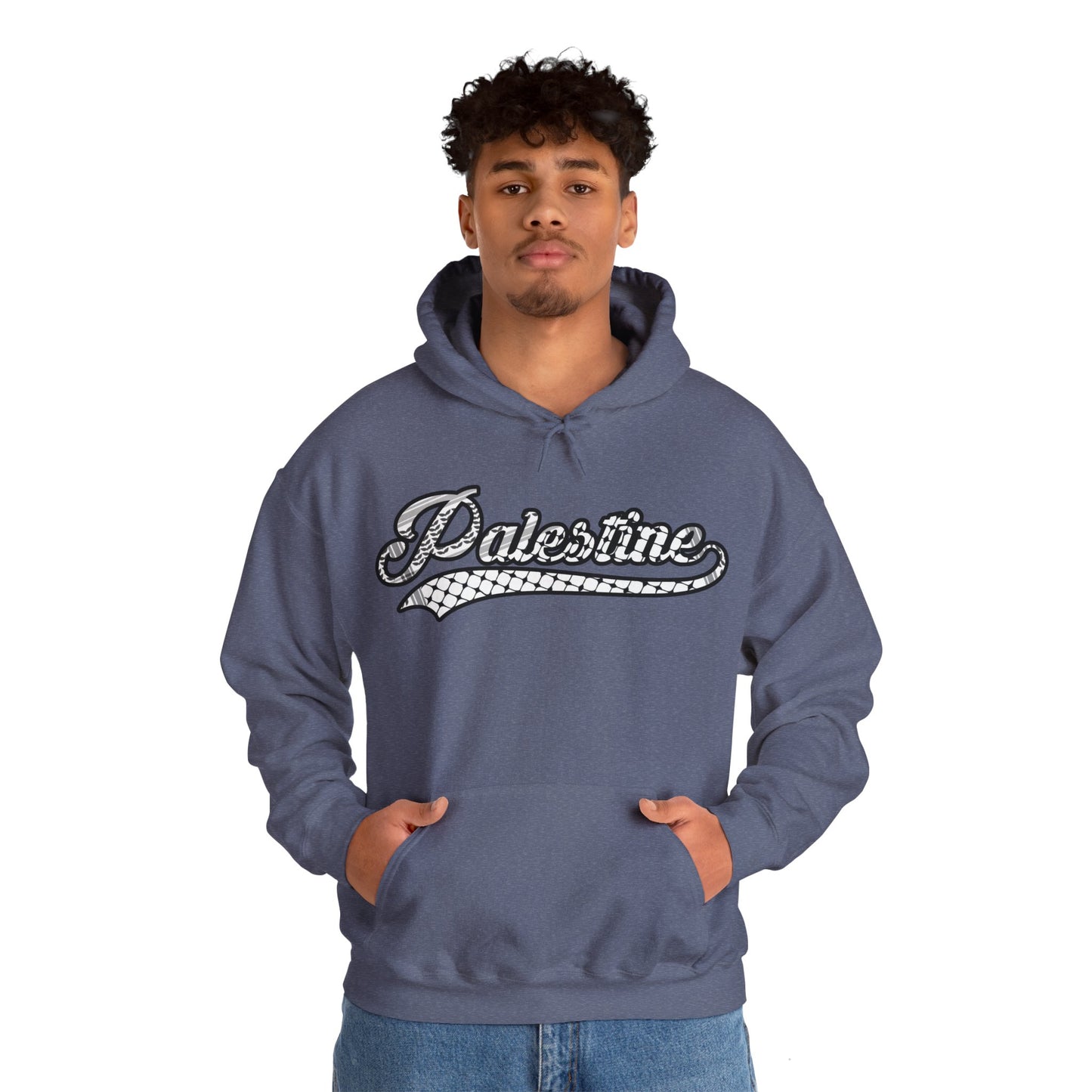 Palestine Keffiyeh Script Hoodie - Unisex Heavy Blend™ Sweatshirt