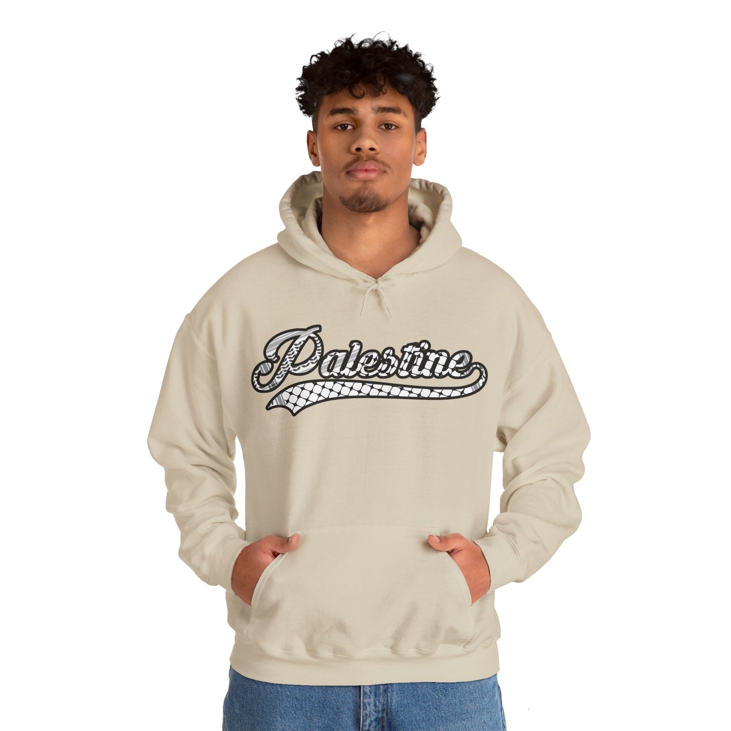 Palestine Keffiyeh Script Hoodie - Unisex Heavy Blend™ Sweatshirt