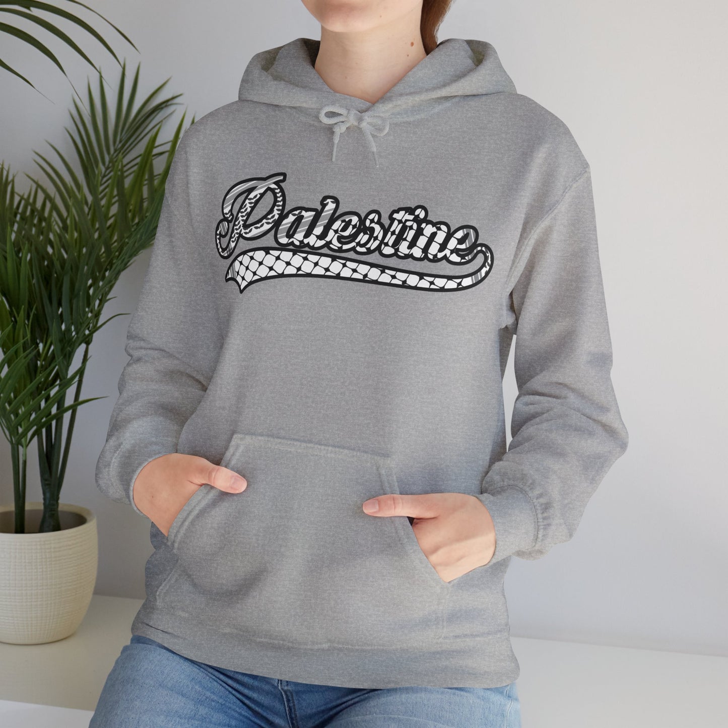 Palestine Keffiyeh Script Hoodie - Unisex Heavy Blend™ Sweatshirt
