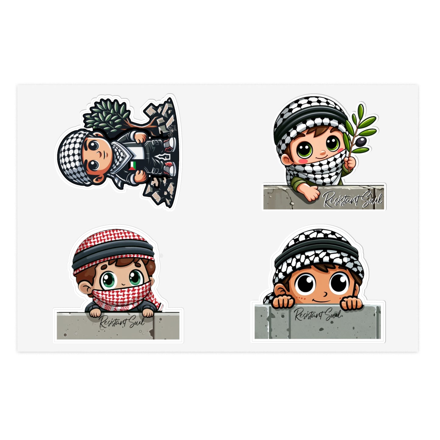 Keffiyeh Kids Stickers - Boys Pack - Palestine Inspired Designs
