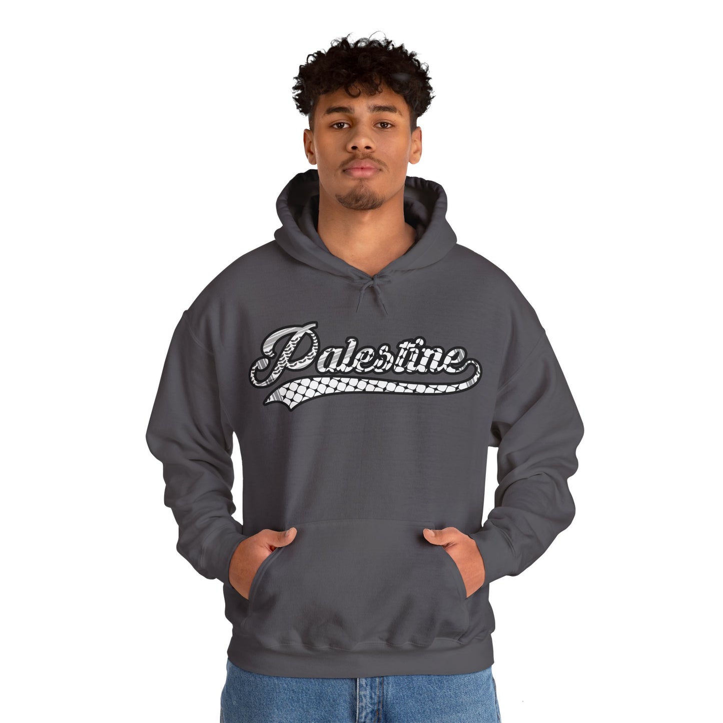 Palestine Keffiyeh Script Hoodie - Unisex Heavy Blend™ Sweatshirt