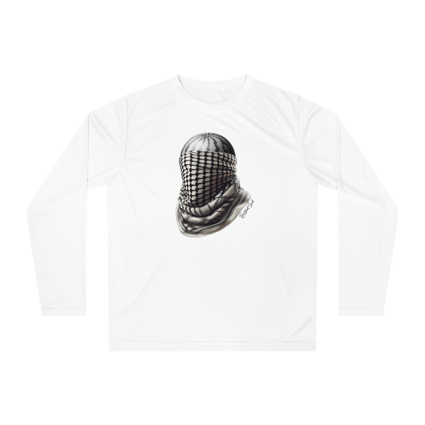 Watermelon Keffiyeh White or Graphite Unisex Performance Long Sleeve Shirt