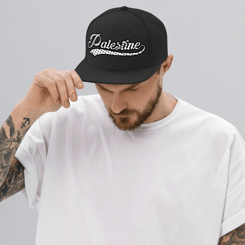 Embroidered Palestine Keffiyeh Snapback Hat