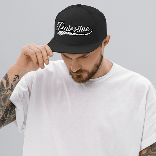 Embroidered Palestine Keffiyeh Snapback Hat