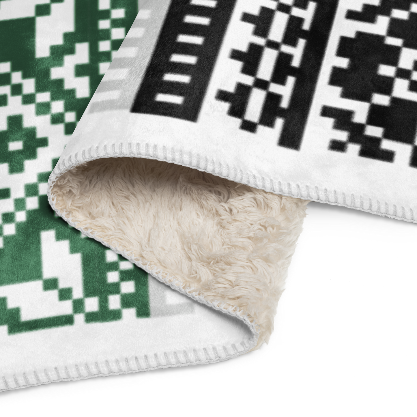 Palestine Flag Tatreez Style Sherpa Blanket - 60 x 60