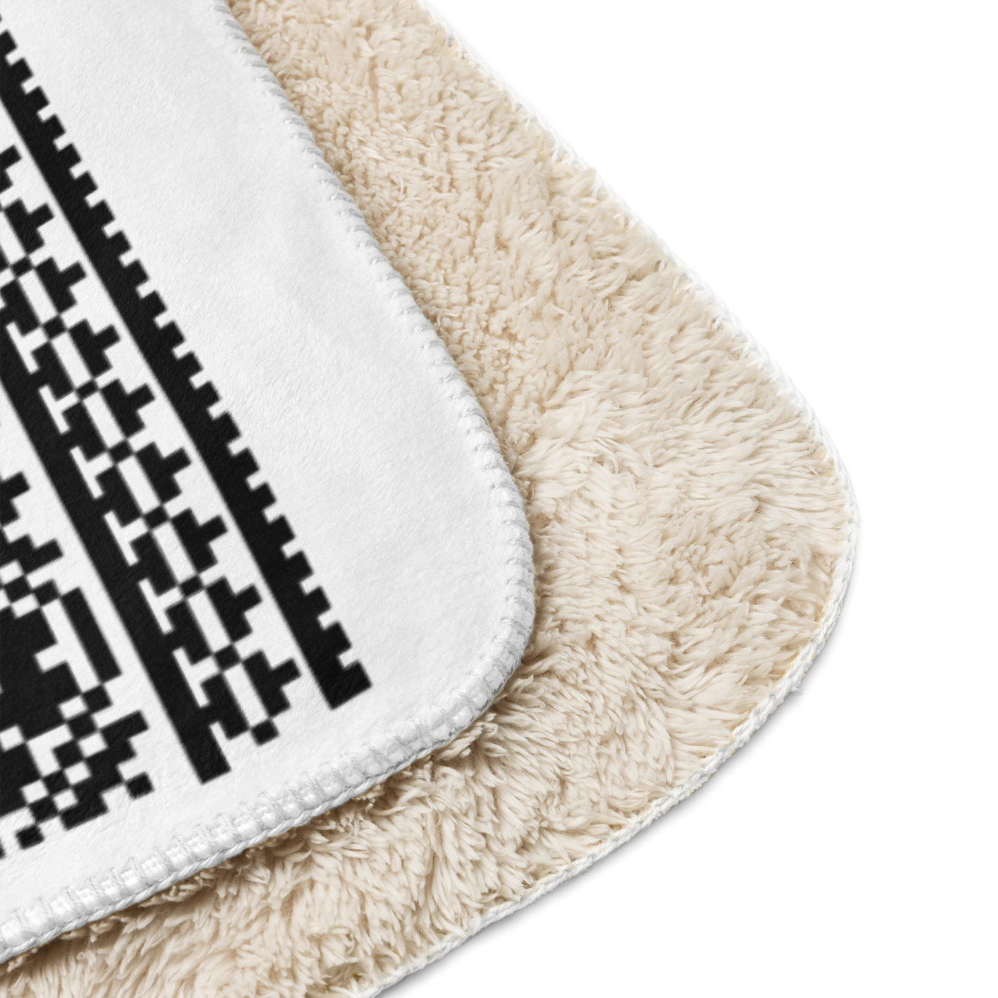 Palestine Flag Tatreez Style Sherpa Blanket - 60 x 60